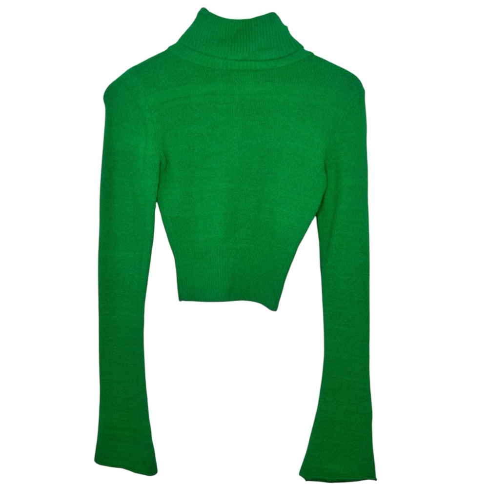 ANWND Plush Green Turtleneck Knit Sweater Size XS